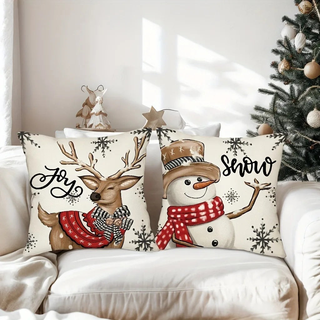 "Snow" Happy Snowman Pillowcase