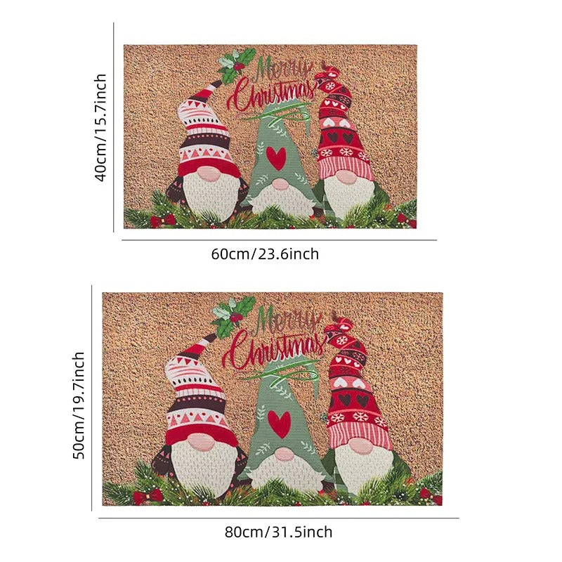Festive Gnomes Holiday Entryway Mat