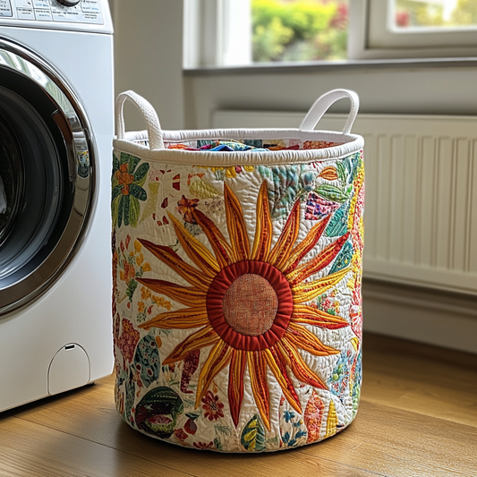 Meadow Sunburst Quilted Laundry Basket