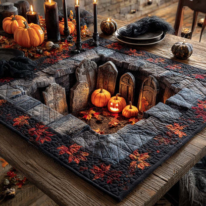 Tombstone Lantern Pit Quilted Table Topper