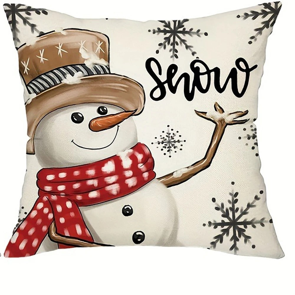 "Snow" Happy Snowman Pillowcase