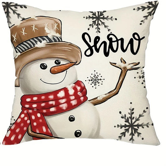"Snow" Happy Snowman Pillowcase