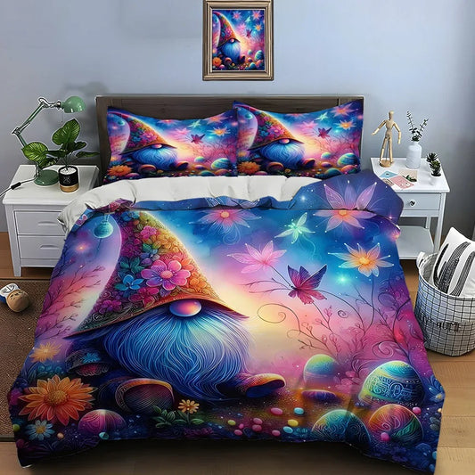 Dark Enchanted Forest Gnome Duvet Set