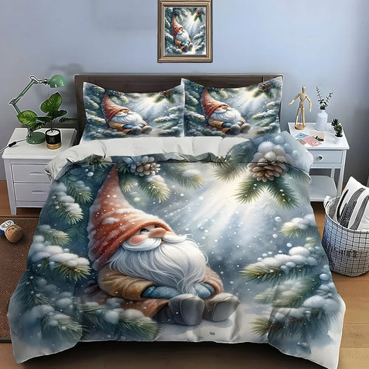 Snowy Slumber Gnome Duvet Set