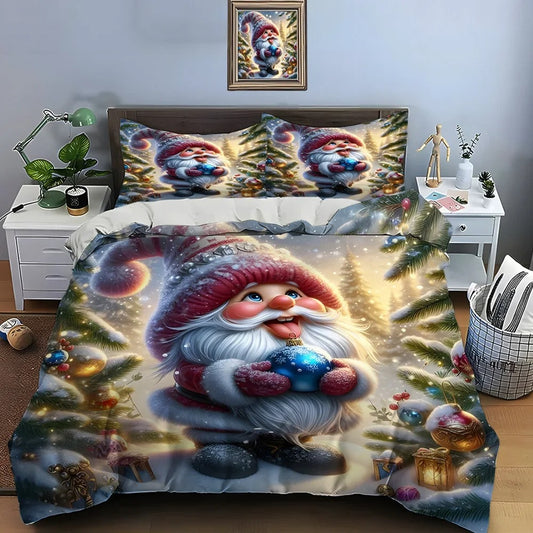 Winter Wonderland Santa Gnome Duvet Set