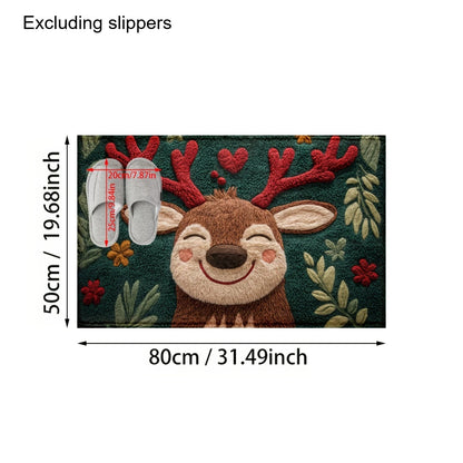 Festive Antlered Fawn Doormat