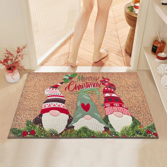 Merry Christmas Gnome Family Doormat