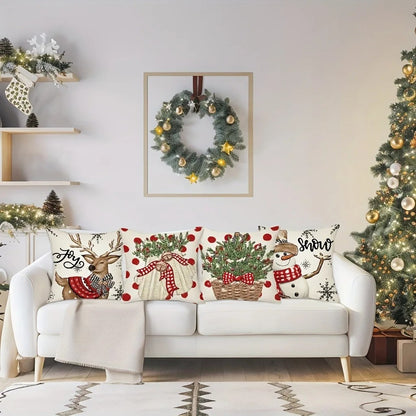 Festive Mini Tree Basket Pillowcase