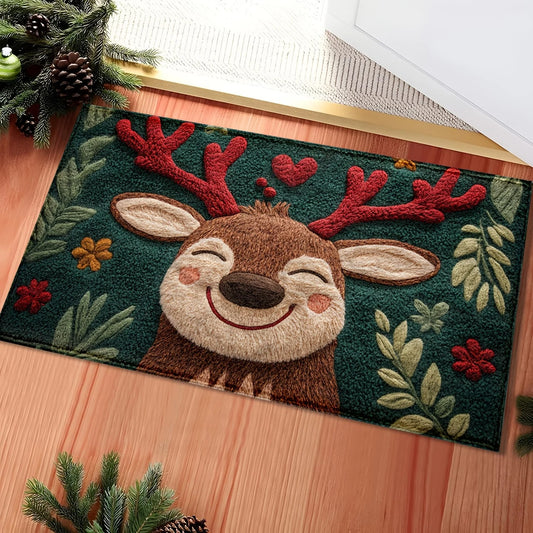 Festive Antlered Fawn Doormat