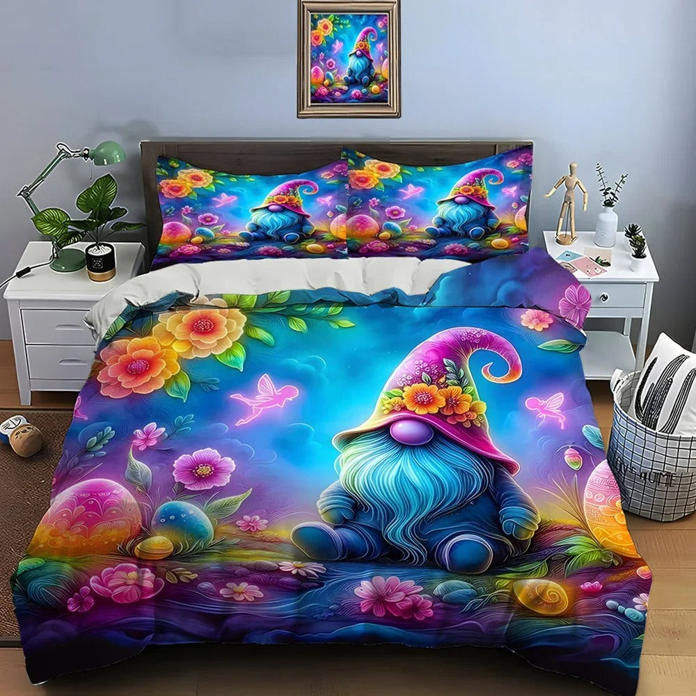 Winter Cardinal Gnome Duvet Set