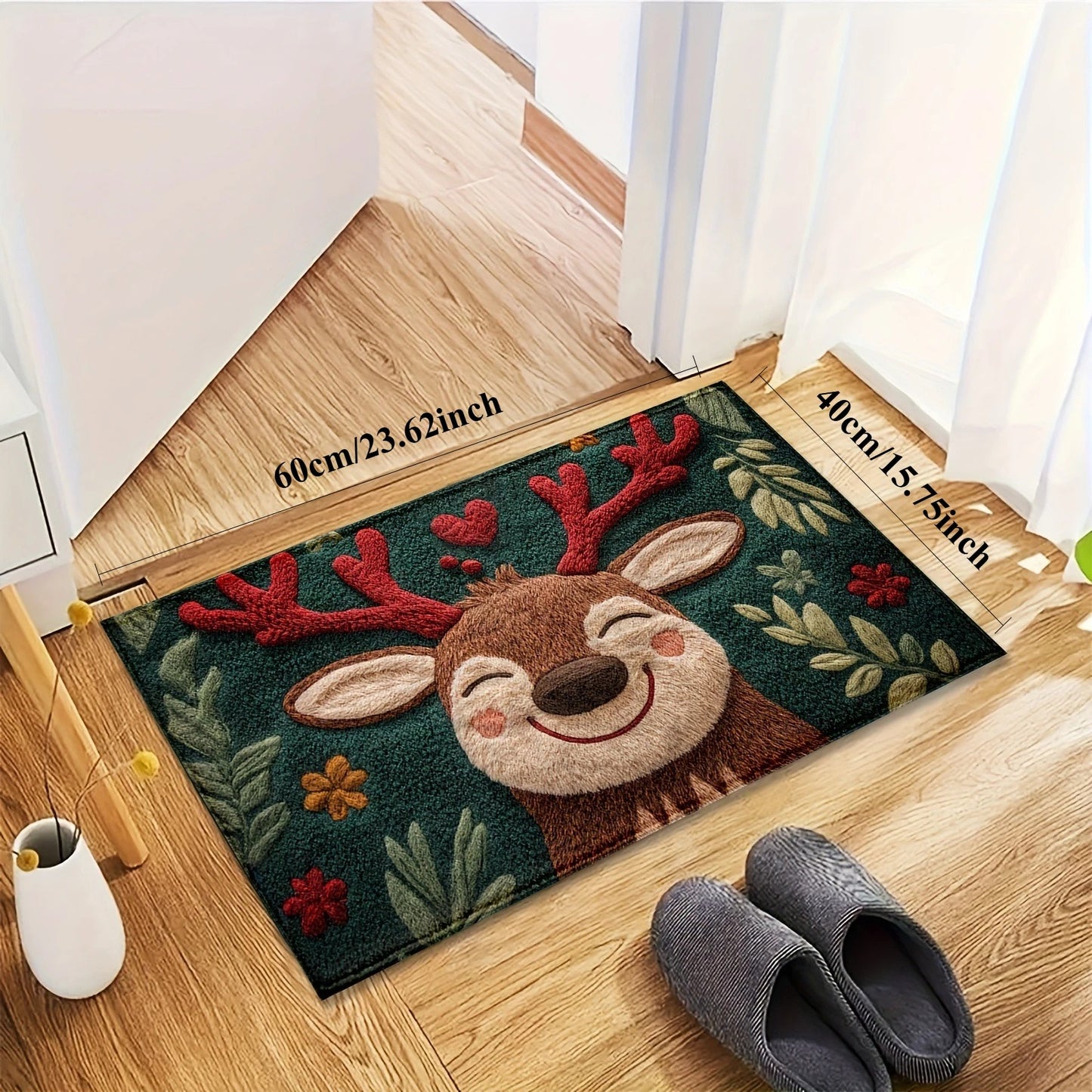 Festive Antlered Fawn Doormat