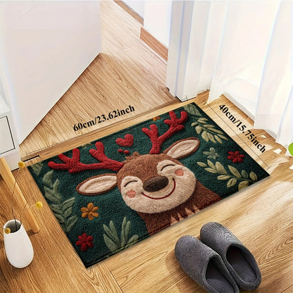 Festive Antlered Fawn Doormat