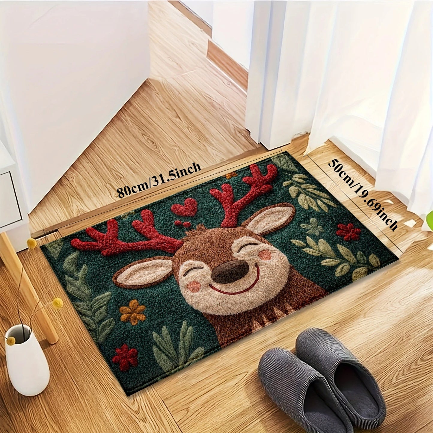 Festive Antlered Fawn Doormat