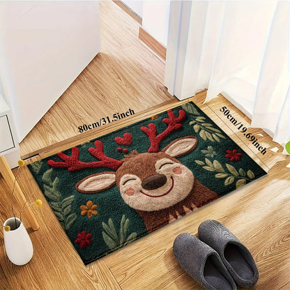 Festive Antlered Fawn Doormat