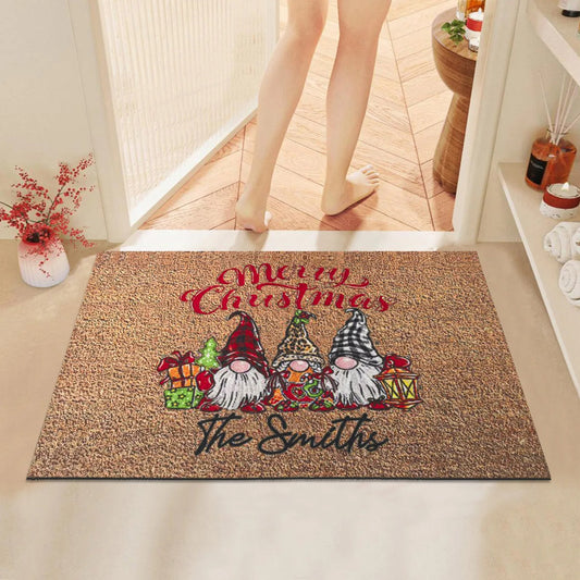 Festive Gnomes Holiday Entryway Mat