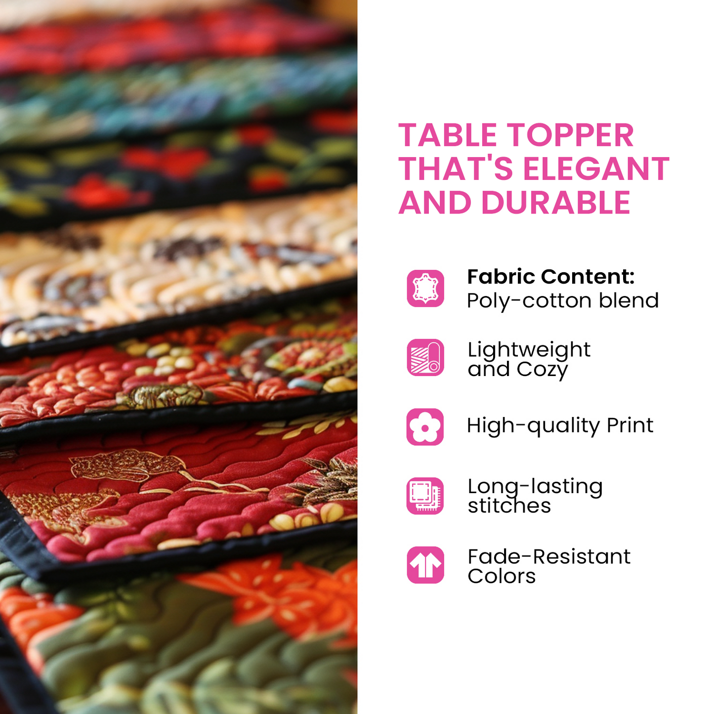 Tombstone Lantern Pit Quilted Table Topper